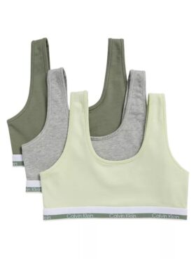 Conjunto de 3 Bralettes de Cotton Stretch para niñas Conjunto de 3 Bralettes de Cotton Stretch para niñas