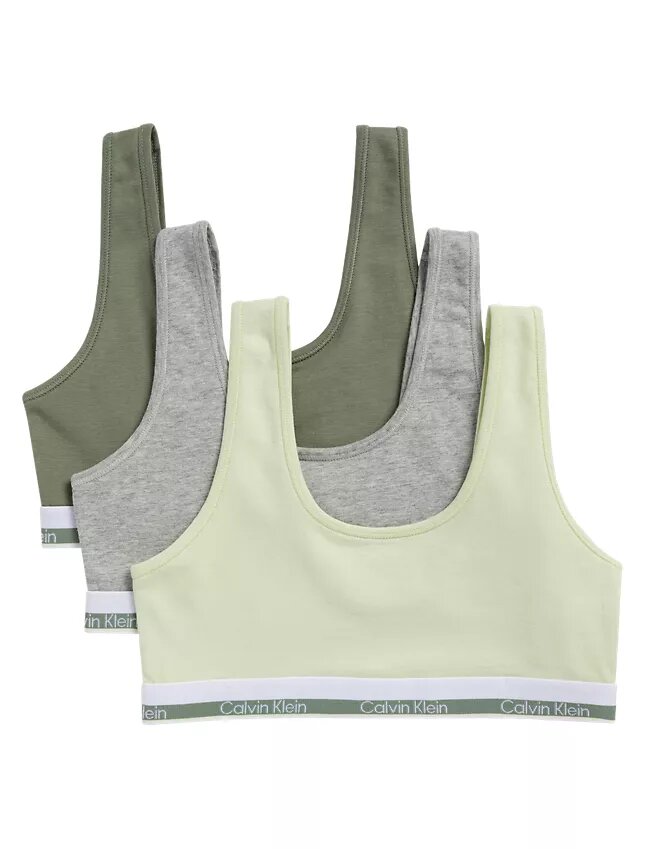 Conjunto de 3 Bralettes de Cotton Stretch para niñas Conjunto de 3 Bralettes de Cotton Stretch para niñas