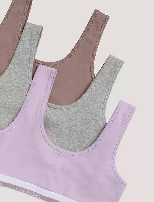 Conjunto de 3 Bralettes de Cotton Stretch para niñas Conjunto de 3 Bralettes de Cotton Stretch para niñas