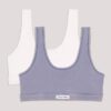 Conjunto de Bralette para niñas, 2 unidades, efecto desgastado