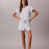 Conjunto de camiseta y pantalones cortos de mezcla de viscosa y algodón Conjunto de camiseta y pantalones cortos de mezcla de viscosa y algodón