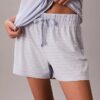 Conjunto de camiseta y pantalones cortos de mezcla de viscosa y algodón Conjunto de camiseta y pantalones cortos de mezcla de viscosa y algodón