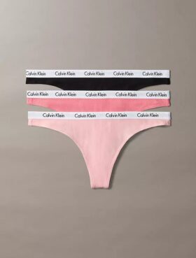 Cotton Stretch elástica de algodón acanalado Carousel, paquete de 3 Thong