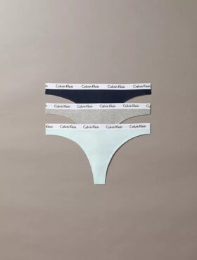 Cotton Stretch elástica de algodón acanalado Carousel, paquete de 3 Thong