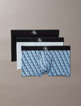Cotton Stretch Graphic Monogram Boxer Trunk, package of 3