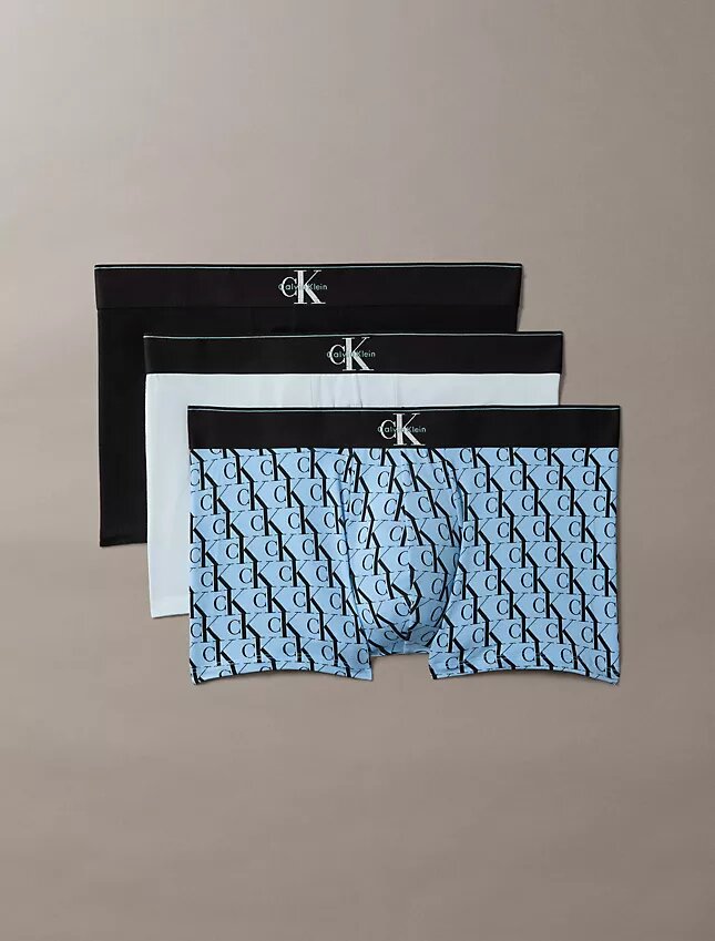 Cotton Stretch Graphic Monogram Boxer Trunk, package of 3 Cotton Stretch Graphic Monogram Boxer Trunk, package of 3