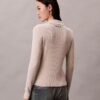 Cárdigan de punto elástico de mezcla de lana merino y lurex