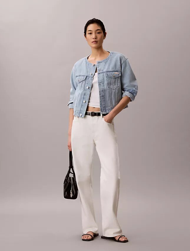 Cropped Trucker Jacket without collar Cropped Trucker Jacket without collar