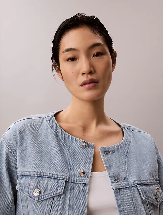 Cropped Trucker Jacket without collar Cropped Trucker Jacket without collar