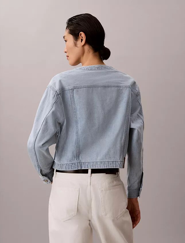 Cropped Trucker Jacket without collar Cropped Trucker Jacket without collar