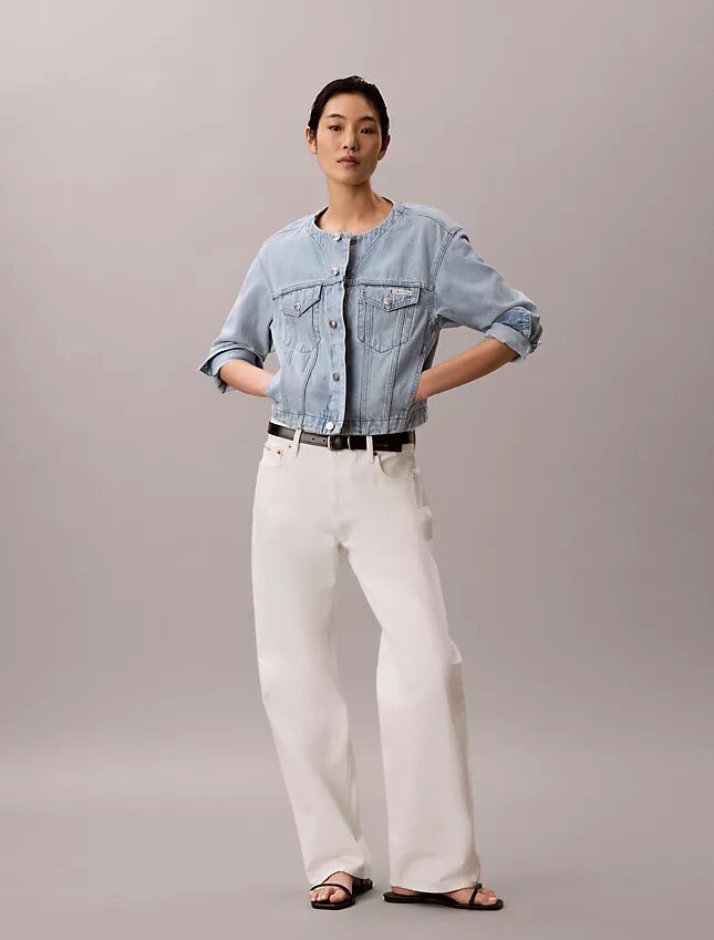 Cropped Trucker Jacket without collar Cropped Trucker Jacket without collar