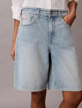 Denim Bermudas con logotipo