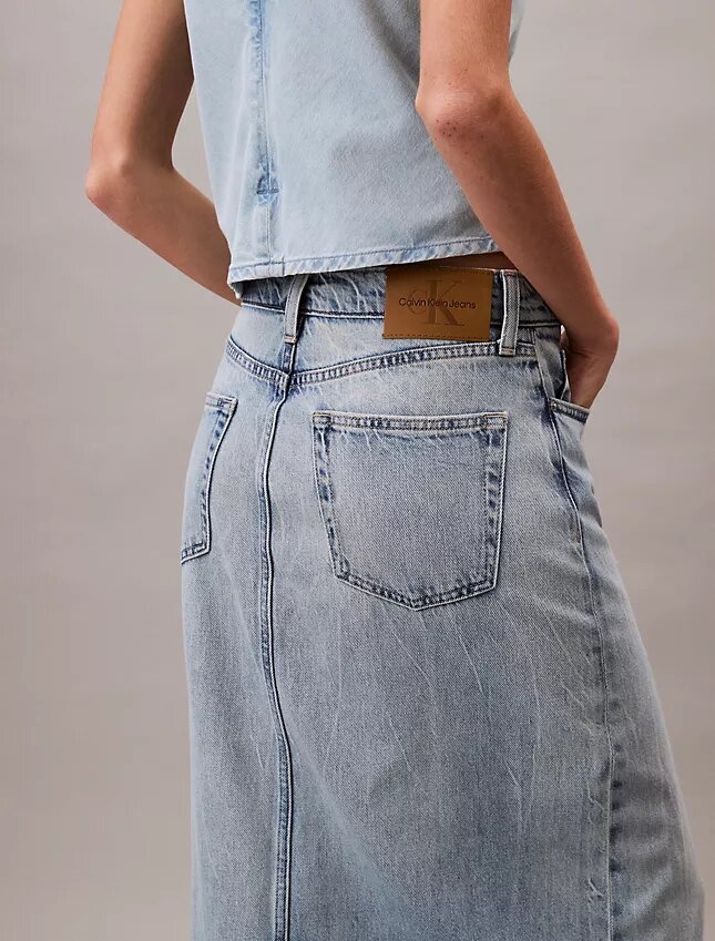 Falda larga Denim Falda larga Denim