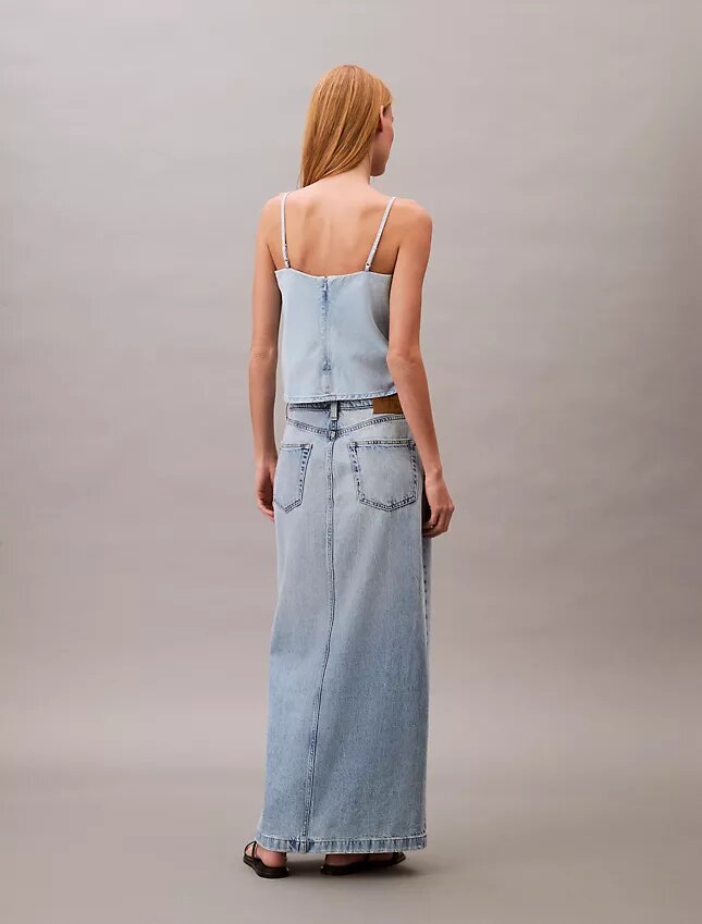 Falda larga Denim Falda larga Denim