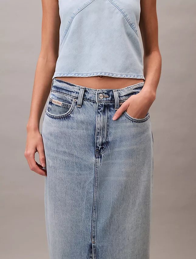 Falda larga Denim Falda larga Denim