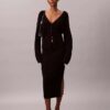 Falda midi de algodón acanalado liso Falda midi de algodón acanalado liso