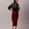 Falda midi de algodón acanalado liso Falda midi de algodón acanalado liso