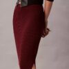 Falda midi de algodón acanalado liso Falda midi de algodón acanalado liso