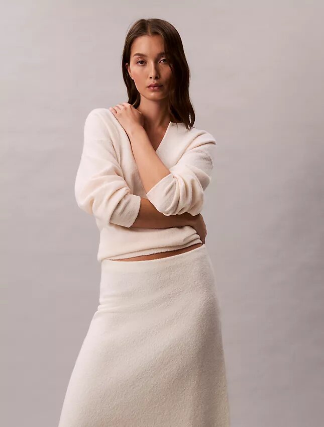Falda midi de lana merina Falda midi de lana merina
