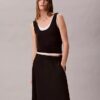 Falda midi de nailon sin cremallera Falda midi de nailon sin cremallera