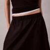 Falda midi de nailon sin cremallera Falda midi de nailon sin cremallera