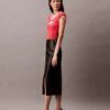 Falda midi de piel de cordero Falda midi de piel de cordero