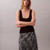 Falda midi de satén estampado Falda midi de satén estampado