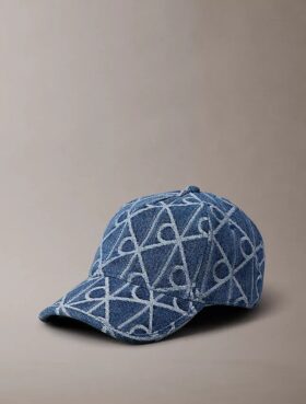 Gorra de béisbol con logotipo emblemático en Denim