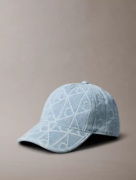 Gorra de béisbol con logotipo emblemático en Denim
