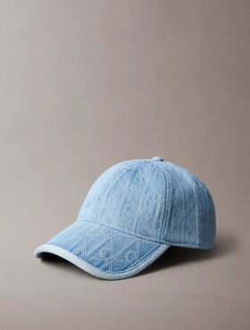 Gorra de béisbol con logotipo emblemático en Denim