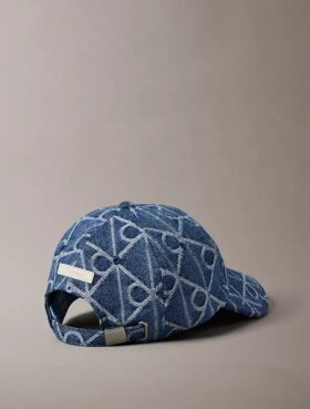 Gorra de béisbol con logotipo emblemático en Denim