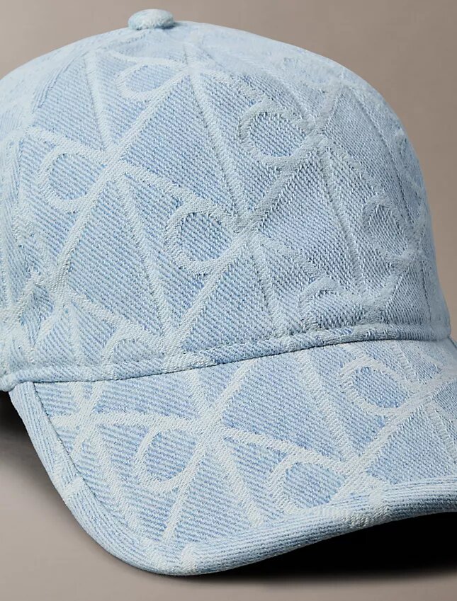 Gorra de béisbol con logotipo emblemático en Denim Gorra de béisbol con logotipo emblemático en Denim