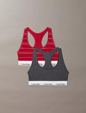 Icon Unlined Bralette de algodón y Modal, paquete de 2