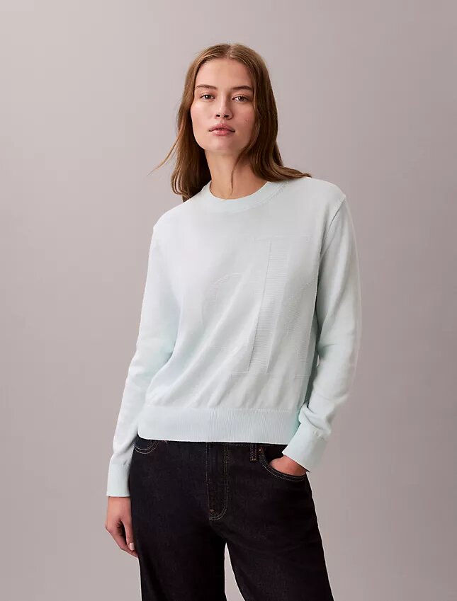 Jersey de algodón liso con Monogram Jersey de algodón liso con Monogram