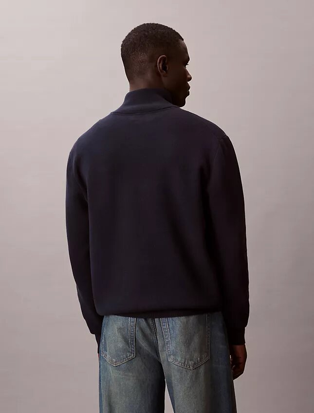 Jersey de algodón suave con cremallera de un cuarto Jersey de algodón suave con cremallera de un cuarto