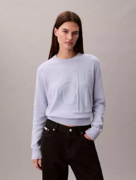 Jersey de chenilla de algodón suave con Monogram