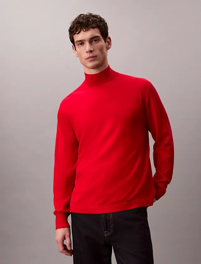 Jersey de cuello alto de lana merina Jersey de cuello alto de lana merina