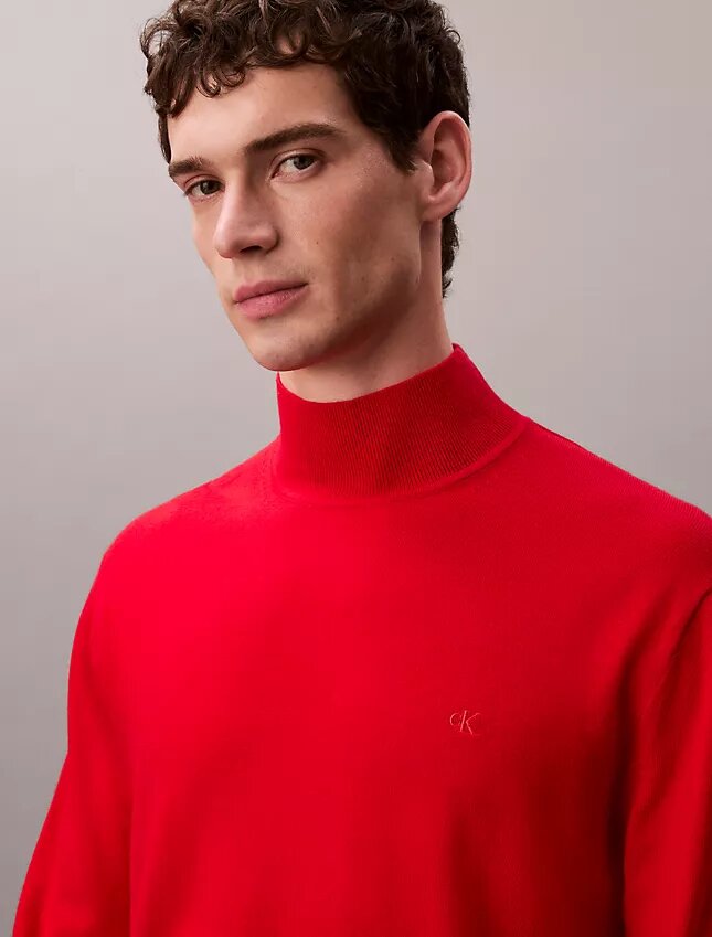 Jersey de cuello alto de lana merina Jersey de cuello alto de lana merina