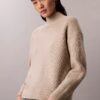 Jersey de cuello alto holgado con canalé fino