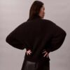 Jersey de cuello alto holgado de punto grueso acanalado Jersey de cuello alto holgado de punto grueso acanalado