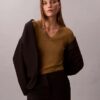 Jersey de cuello en V de lana merina