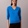 Jersey de cuello en V de lana merina