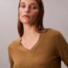 Jersey de cuello en V de lana merina