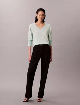 Jersey de cuello en V de lana merina
