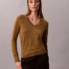 Jersey de cuello en V de lana merina
