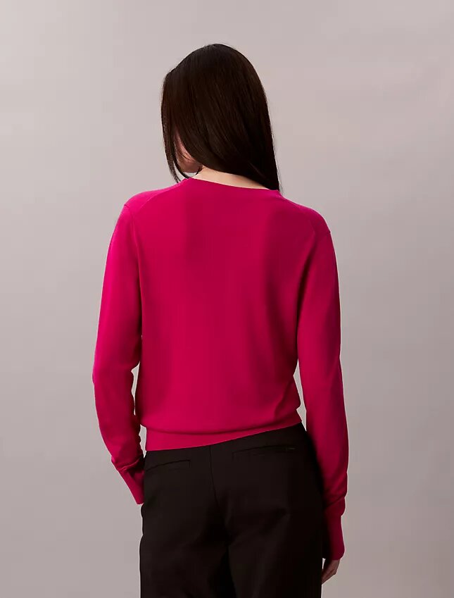 Jersey de cuello en V de lana merina Jersey de cuello en V de lana merina