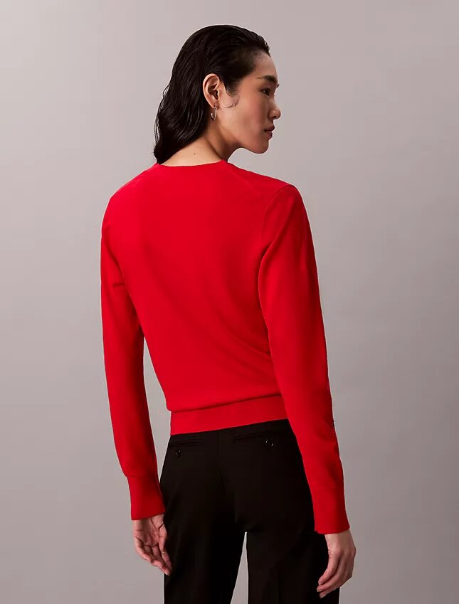 Jersey de cuello en V de lana merina Jersey de cuello en V de lana merina
