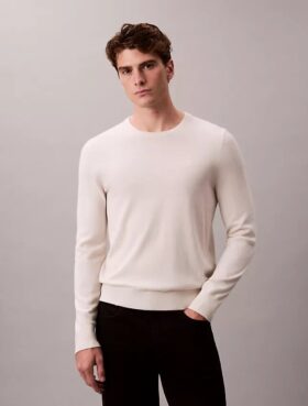 Jersey de cuello redondo de mezcla de merino extrafina