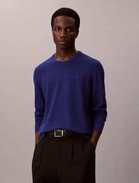 Jersey de cuello redondo de mezcla de merino extrafina