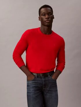 Jersey de cuello redondo de mezcla de merino extrafina